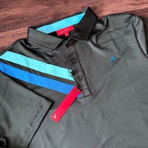 Redvanly Polo Shirt Mens Golf Black Size Large Athletic Luxury Westin Tuxedo NWT